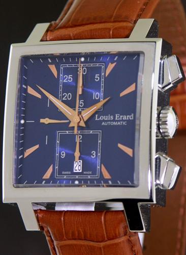 Louis Erard La Karree Blue Chronograph 77502aa05 - Pre-Owned Mens Watches