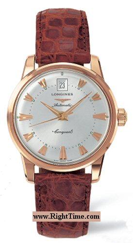 18kt Rose Gold Conquest l1.611.6.78.2 Longines Heritage wrist