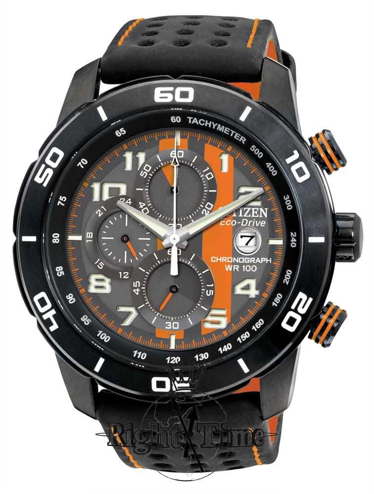 Citizen wrist ca0467-11h watch Primo Everyday Sport Black/Orange -