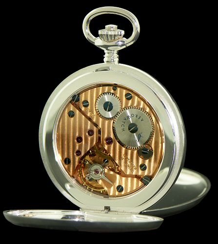 Argent 925 Double Cover 55775 - Aero Mens Pockets pocket watch