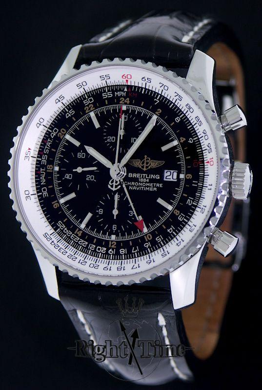 Breitling Chronometre Navitimer Gmt Blk a24322 - Pre-Owned Mens Watches