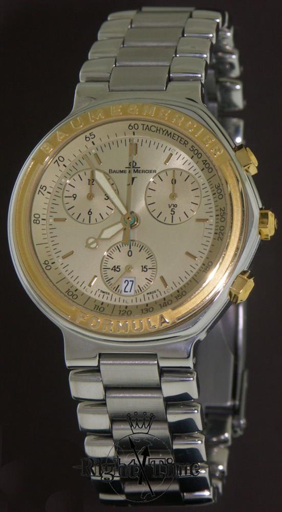 Baume & Mercier 18kt Gold/Steel Formula S mv04fo11 - Pre-Owned Mens Watches