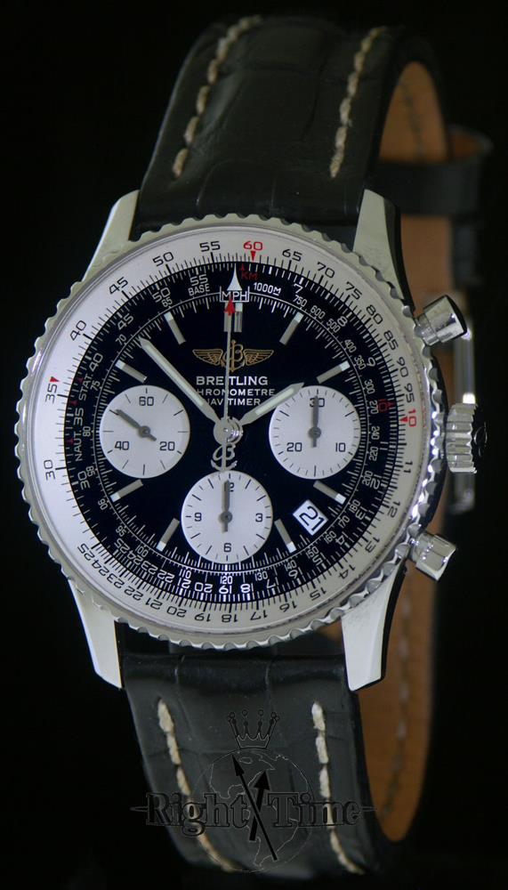Breitling Navitimer Chrono Black/Silver a23322 - Pre-Owned Mens Watches