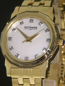 Wittnauer Winter Garden Gold-Tone Steel MOP Diamond top Dial Ladies Watch 11P13